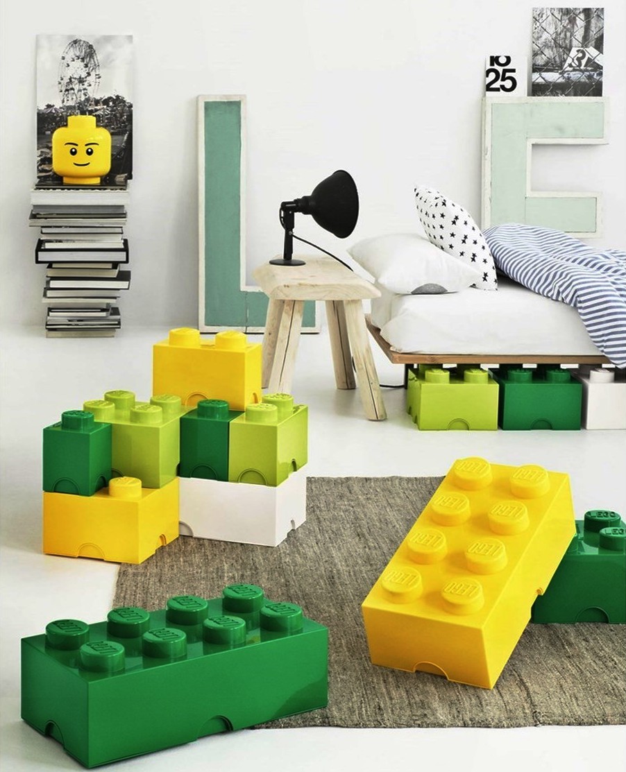 Яркие кубики Лего - хранилища, которые неожиданно появились в скандинавском интерьере для взрослых